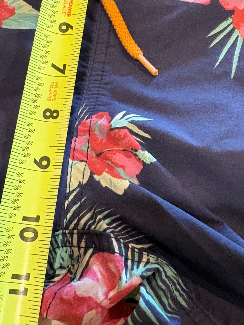 J. Crew Navy Swim Trunks with Pink Floral Print - Picture 10 of 11